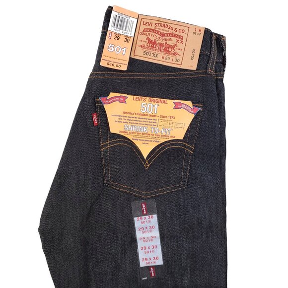Levi's 501 XX Shrink to Fit Jeans Button Fly 2000s Deadstock "29x30" Real 29x29 - Picture 1 of 10